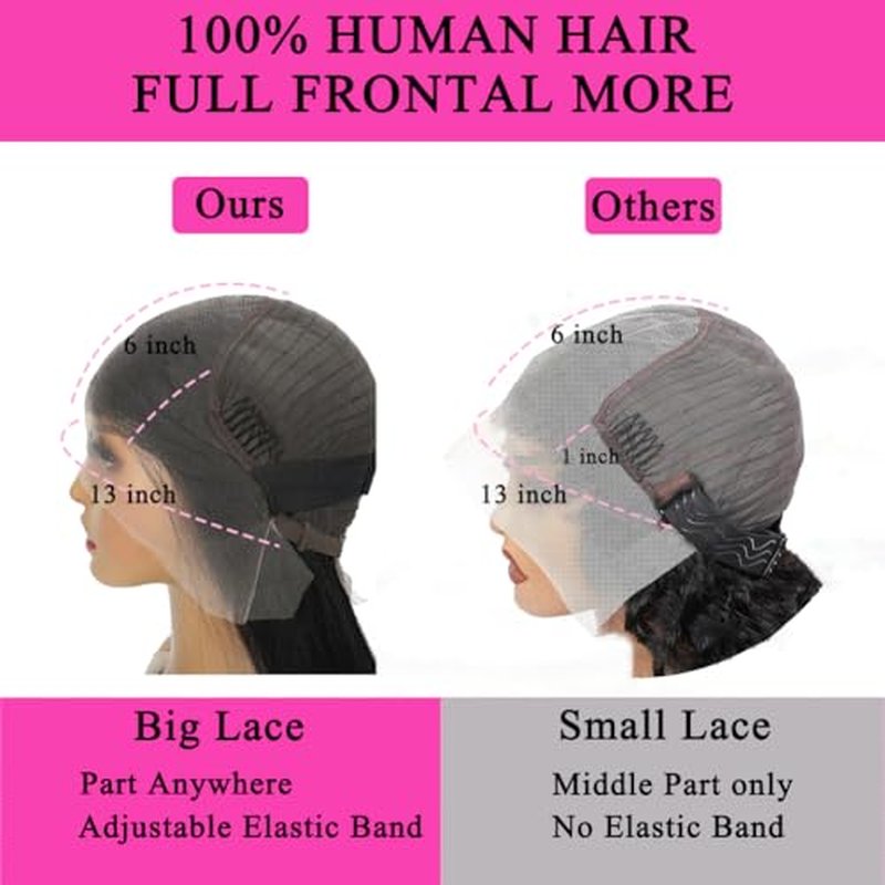 30 Inch Deep Wave Lace Front Wigs Human Hair Pre Plucked 200% Density 13x6 HD Lace Frontal Wigs with Baby Hair Deep Curly Wet and Wavy Glueless Wigs for Women (Natural Black, 30 Inch)