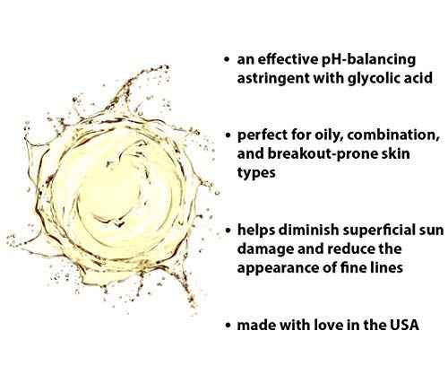 RAYA Calendula Astringent with AHA 8 oz (G-206) | Glycolic Facial Toner for Combo and Partially Oily Skin Prone to Break-Outs | Helps Normalize pH and Fight Bacteria | Made with Alpha Hydroxy Acids