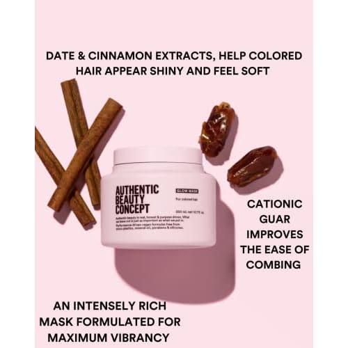 Authentic Beauty Concept Glow Mask | Color Treated Hair| Improves Softness and Shine | Vegan & Cruelty-free | Silicone-free