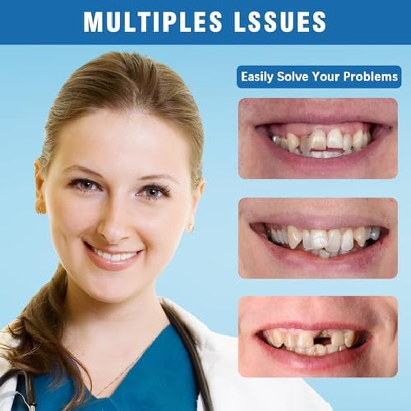 Moldable False Teeth - Silicone Dentures - Men and Veneers Teeth for Women - Upper and Lower Matching Set - Fix Your Smile at Within Minutes - 1PCS - Z