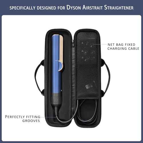 Travel Carrying Case Compatible with Dyson Airstrait/Hair Straightener, Airstrait HT01 Accessories Tools Hard Case, Waterproof Storage Bag - Black (Black)