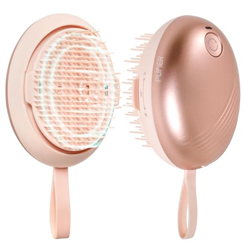 Electric Scalp Massager ? Rechargeable Head Massager with Anion Technology, Portable Anti-Frizz Scalp Tool, Scalp Massager Gift for Men & Women(Pink)