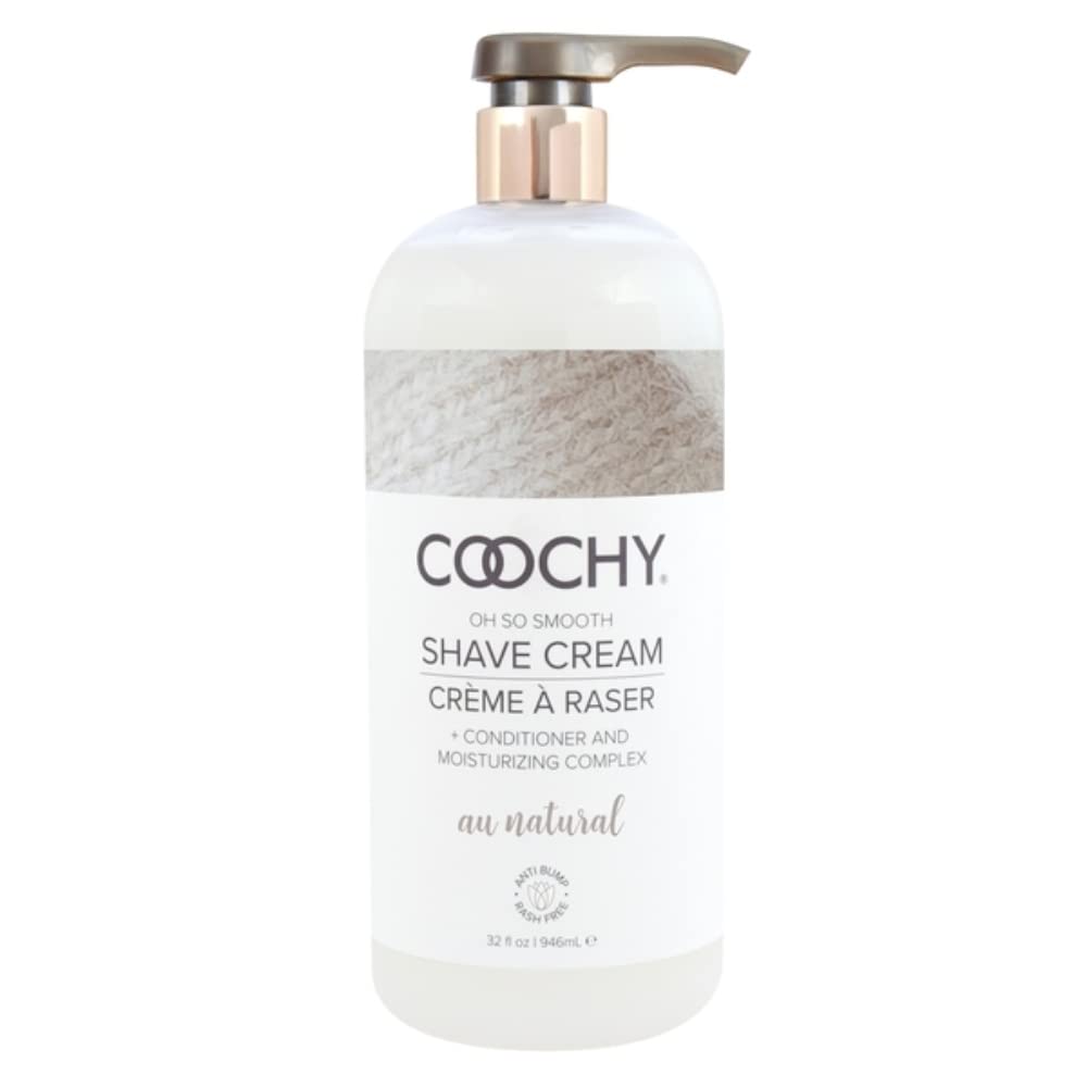 Coochy Shave Cream - Moisturizing Shave Lotion - Gentle Intimate Shaving Cream - For Bikini Area, Underarms, Legs & More - Rash-Free, Hydrating Formula - Au Natural, 32 oz