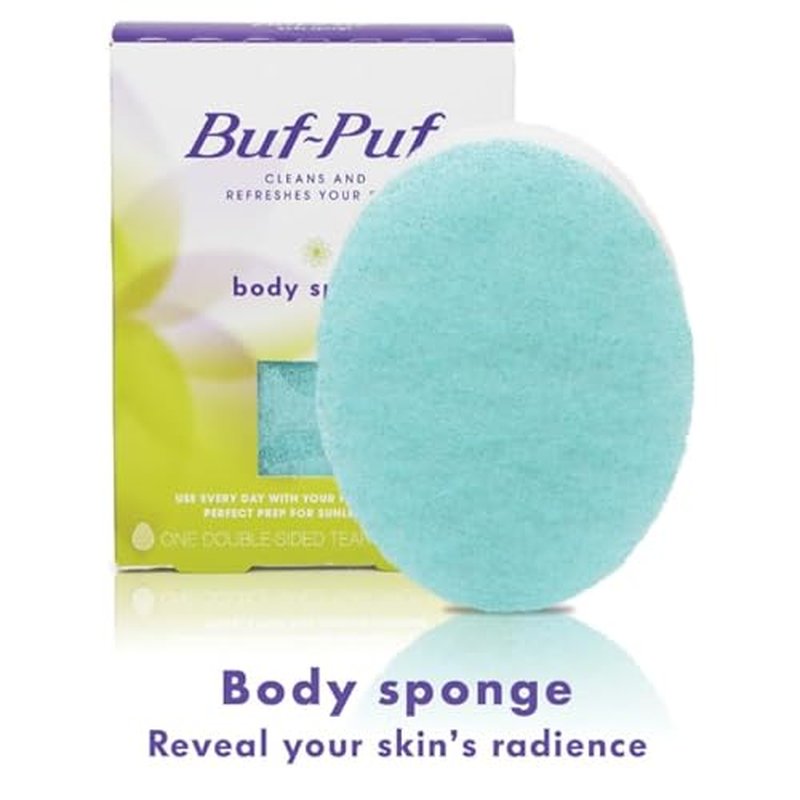 Buf-Puf Body Sponge, Bath Sponge, Dermatologist Developed, Cleanses Skin of Dirt, and Excess Oil, Reusable, Exfoliating, 6 Count