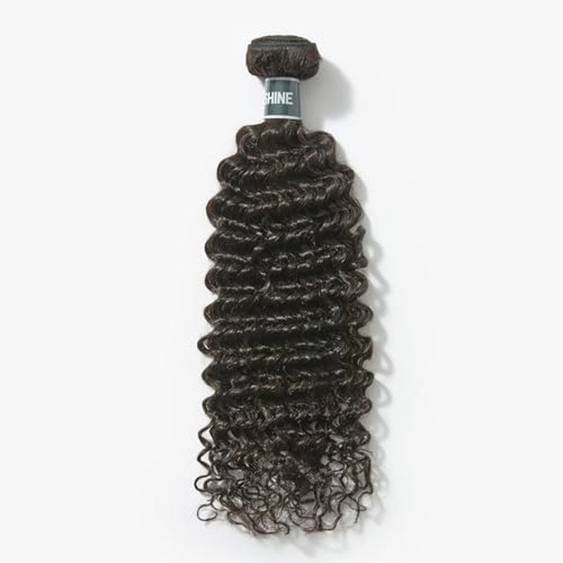 ASHINE Human Hair Bundle Deep Curly Water Wave, Unprocessed Cambodian Raw Hair 24 Inch, Flip Over Quick Weave Wet and Wave Bundles for Women Natural Black