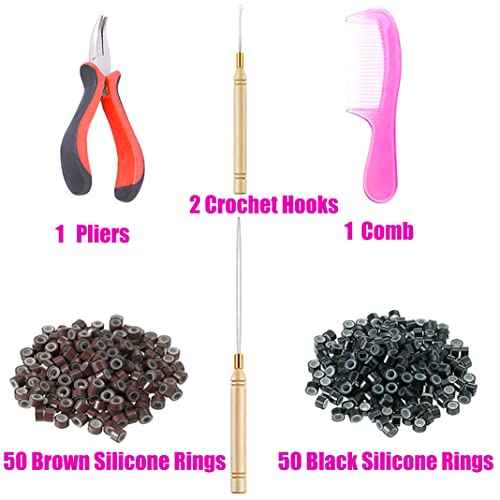 13 Colors Hair Tinsel with Tools Kit 43 Inch 2600 Strands Tinsel Hair Extensions Sparkling Shiny Hair Pieces for Christmas Cosplay Party Halloween with 13Pcs Synthetic Feather