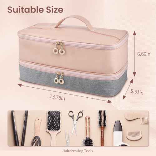 Travel Carrying Case for Shark Flex Style, Double Layer Storage Case for Shark SpeedStyle Hair Dryer Attachments,Portable Storage Organizer Bag for Shark Flexstyle/Dyson Airwrap Styler