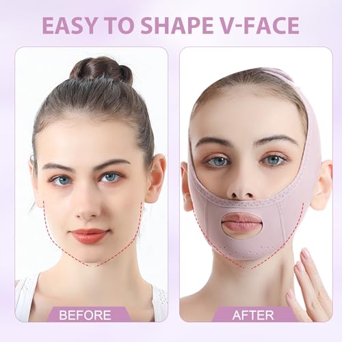 Face Lift Belt Forehead Lift Band, Comfort Pressure Forehead Bandage Chin Up Face Lifting Vshaped Strap