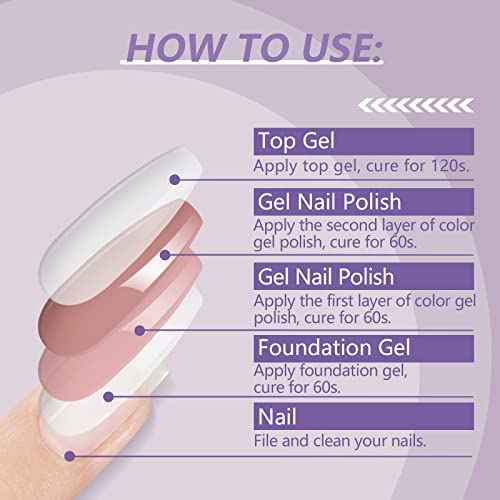 SAVILAND Gel Nail Polish Set: 33pcs Red White Pink Glitter Soak-off Nail Polish with Base & Glossy Matte Top Gel Dark Red Manicure Gifts