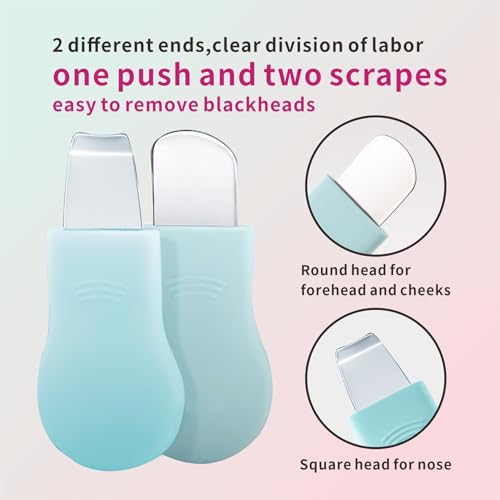 REVEX Silicone Nose Blackhead Remover Tool Set,Blackhead Scraper Tool,2Pcs Pore Cleaning Brush, Face Scrubber Skin Spatula, Pore Scrubber for Deep Cleansing,Face Exfoliator Scrubber for Women Men
