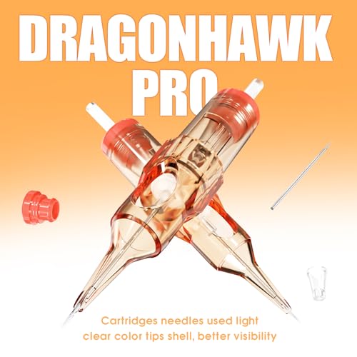 Dragonhawk Pro Tattoo Needles Cartridges, 1003RL Round Liner Pro Needles Pins for Super Artists, 20 Pcs Disposable