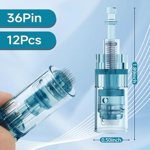 Microneedling Pen Replacement Cartridges for Dr Pen M8, 36 Pin,12PCS, 0.25mm