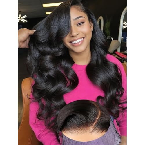 Durya Glueless Wigs Human Hair Pre Plucked Pre Cut 5x5 HD Lace Closure Wigs Human Hair Wear and Go Glueless Wigs Body Wave Lace Front Wigs for Black Women 250% Density 22 Inch