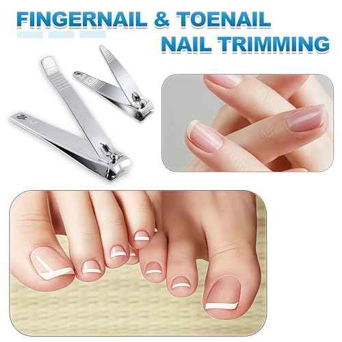 20-Pack Stainless Steel Fingernail Toenail Nail Clippers Bulk Set - 16 Small +4 Medium Size Nail Care Set Toe & Finger Nail Clipper for Men/Women Travel, Homeless Care Supplies