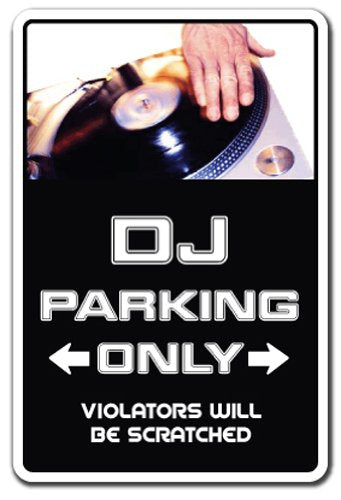 DJ Decal Parking Records Turn Tables Mixer disc Jockey Music Dance | Indoor/Outdoor | 12" Tall