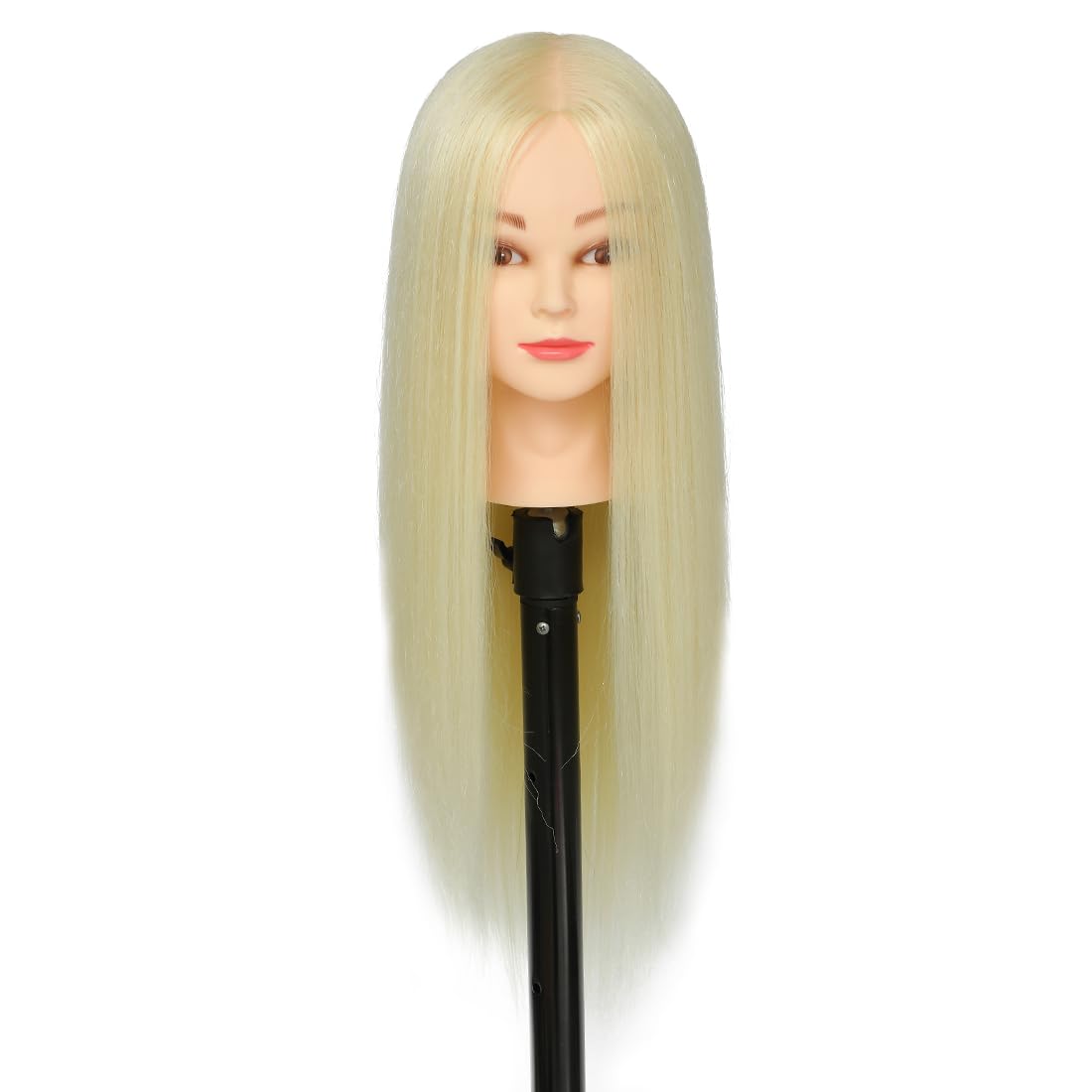 Blonde Mannequin Head with Stand - 60% Real Hair for Makeup Practice | Ideal for Girls