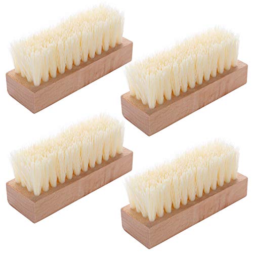 4-Packs Wooden Nail Brush Sturdy, Non-Slip Fingernail Hand Scrub Brush Nail Cleaning Brush for Nails and Toes