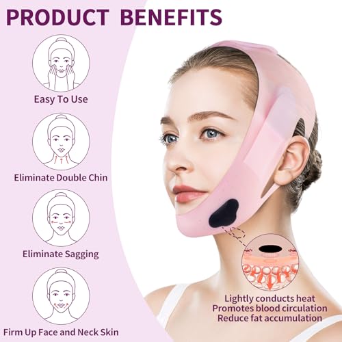 Double Chin Reducer,Chin Strap for Double Chin for Women, Face Lift Tape Improve Double Chin,23-27 Inches Upgrated V-silicone Soft Silicone Chin Strap