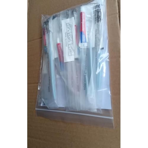 100 Pack Disposable Toothbrushes with Toothpaste Floss Individually Wrapped, 2 Color Toothbrush,10g Toothpaste,Floss Pick,Bulk Toothbrush Kit for Homeless,Airbnb,Hotel,Guest