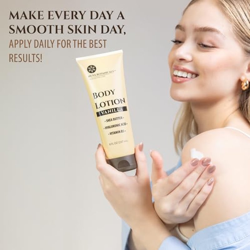 Vanilla Body Lotion for Women Dry Skin - Vanilla Lotion for Women with Hyaluronic Acid - Body Cream for Women with Shea Butter - Moisturizing and Hydrating Vanilla Body Care (8 fl oz)