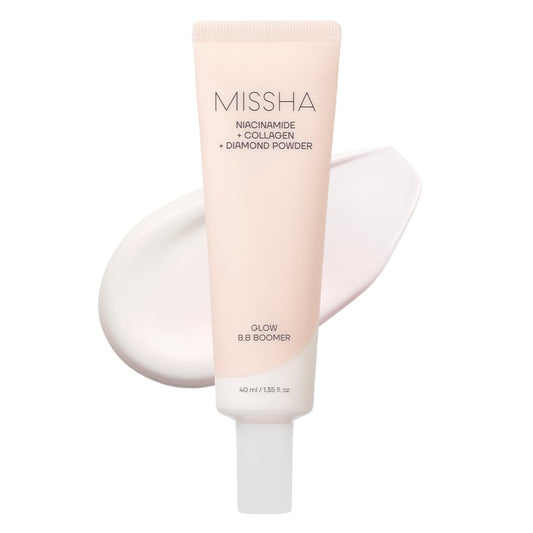 MISSHA M BB Boomer Primer for Face I Creamy-Soft, Illuminating Makeup Primer for Dewy Finish, Hydrating Radiant Cream, Moisturizing Makeup Base, Glass Skin, 1.35 Fl oz/40ml