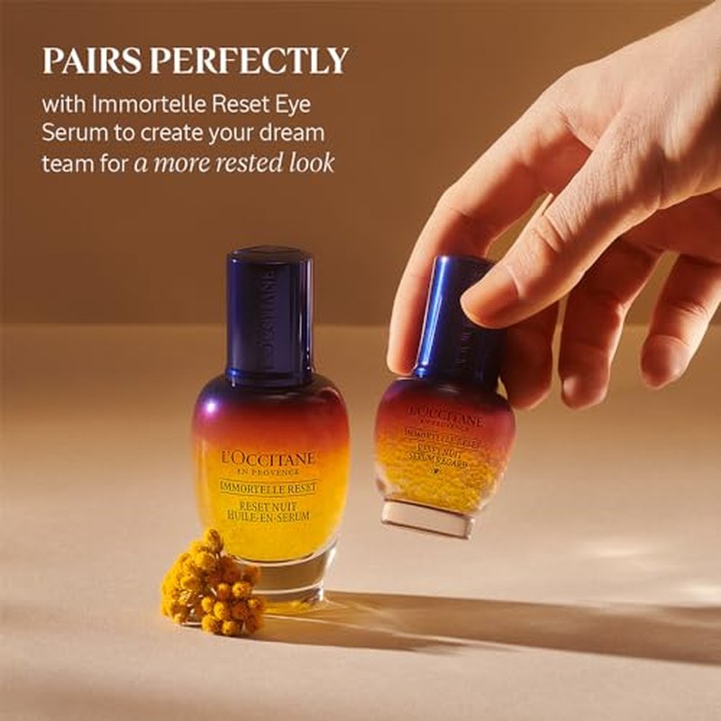 L'Occitane Immortelle Overnight Reset Oil-In-Serum: More Radiant Skin In 1 Night, Smooth Fine Lines, Revitalize Dull Skin, Award-Winner