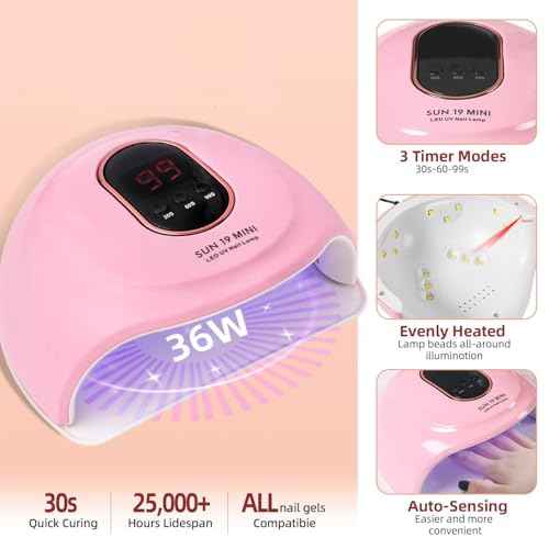 Nail Kit For Beginners With Everything Acrylic Nail Kit With Drill & Lamp Glitter Powder DIY Salon For Women