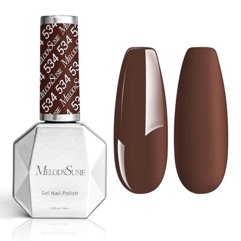 MelodySusie Thick Americano Brown Gel Nail Polish,0.5fl oz Nails Soak Off UV LED Caramel Coffee Brown Gel Polish Gift for Women Nail Art Manicure Salon DIY Nail Design Decoration at Home-534-A1205