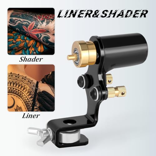 ATOMUS Tattoo Machine Shader & Liner Assorted Tattoo Motor Gun Kits Supply For Artists (Black)