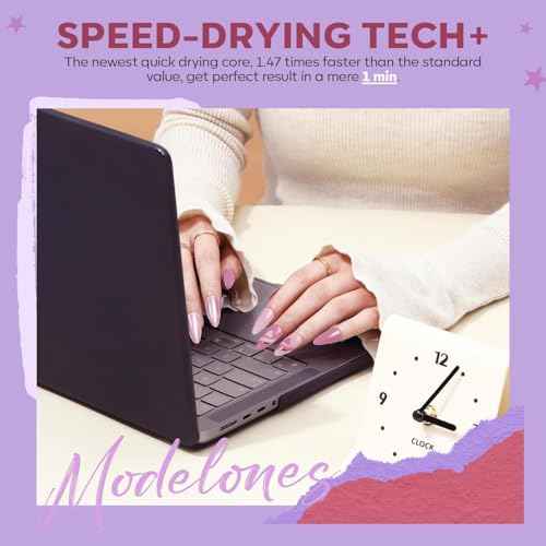 modelones Nail Polish Set 12 Colors Pearl White Nude Glitter Blue Pink Purple Quick Dry Mini Nail Lacquer Kit, Christmas Holiday Manicure Gifts for Women Girl Shimmer Home DIY Finger Toe Nail Art