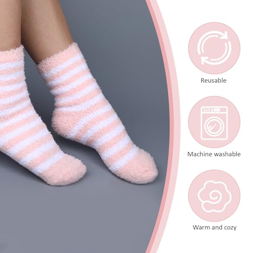 3 Pairs Aloe Socks, Aloe Infused Socks for Women, Fuzzy Moisturizing Socks, Spa Socks for Men, Lotion Socks Heel Socks for Dry Cracked Feet Women, Gel Socks Sleep Socks