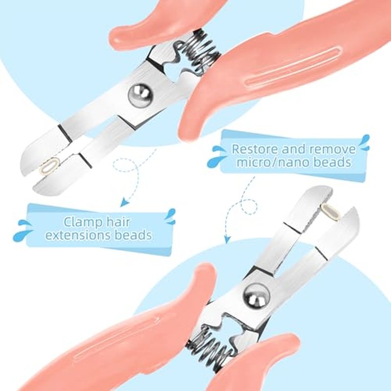 Fusion Bond Crusher Tool for Keratin Hair Extensions(Thread Shape),Pink