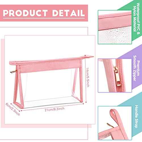 Chunful 10 Pieces Clear Makeup Bags Cosmetic Storage Bags PVC Zipper Pouches Travel Waterproof Clear Cosmetic Pouch for Women Organizing Toiletries Traveling Bathroom