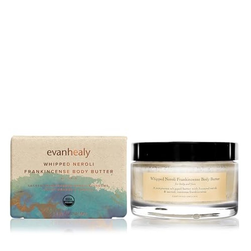 evanhealy Whipped Neroli Frankincense Body Butter | Organic Shea with Silky Plant Oils to Soften & Moisturize All Skin | For Face and Body