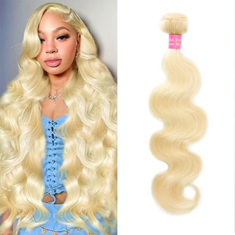 613 Blonde Human Hair Bundles 32 Inch Body Wave 613 Bundles 14A Grade 100% Unprocessed Brazilian Virgin Human Hair 1 Bundle Blonde Weave bundles 100g