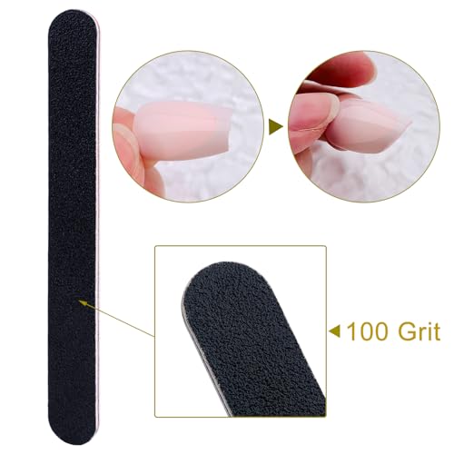 Nail File 10 PCS Professional Double Sided 100/180 Grit Nail Files Emery Board Black Manicure Pedicure Tool and Nail Buffering Files