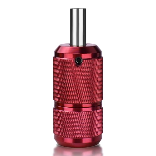 ATOMUS 25mm Tattoo Grips Tubes Self-lock Aluminum Alloy Tattoo Gun Grip Auto Self Locking Handle for Tattoo Machine Supply Body Art Tattoo Machine Parts (Red)