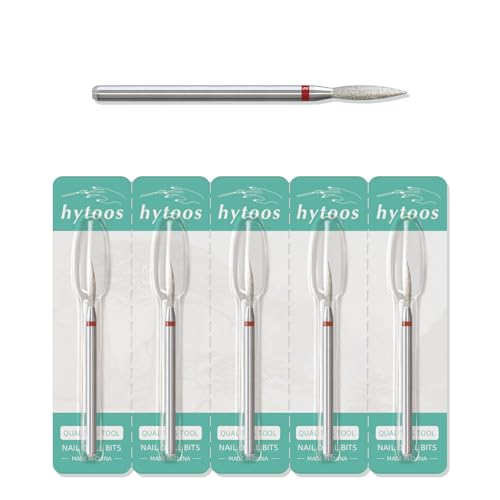 2mm Long Flame Cuticle Clean Nail Drill Bits, 5Pcs/Set Russian Diamond Nail Bit Professional Safety Under Nail Cleaner Burr for Cuticle Dead Skin, Electric Nails Drill Accessories, Fine