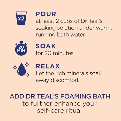 Dr Teal's Epsom Salt Magnesium Soak, Pre & Post Workout with Menthol & Essential Oils, 3 lbs