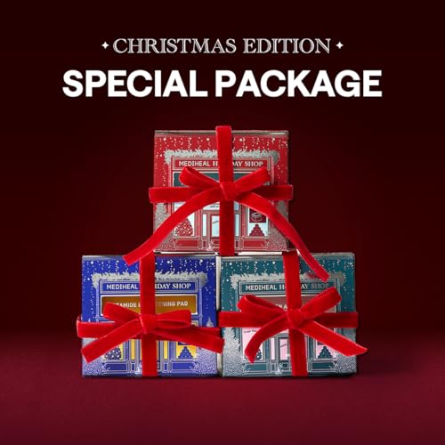 Mediheal Holiday Edition Collagen Ampoule Pad ?Skin Firming & Restore Elasticity - Tighten Wrinkles & Lines - Vegan Eco Silk Pads,100 Pads,Christmas Gift