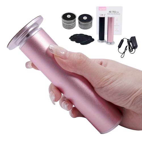 4.8IN Longer Electric Foot Callus Remover with 80pcs Sandpaper Discs, Professional Aluminum Callus Remover for Feet, Stepless Speed Control Pedicure Tools for Dead Skin (Pink)