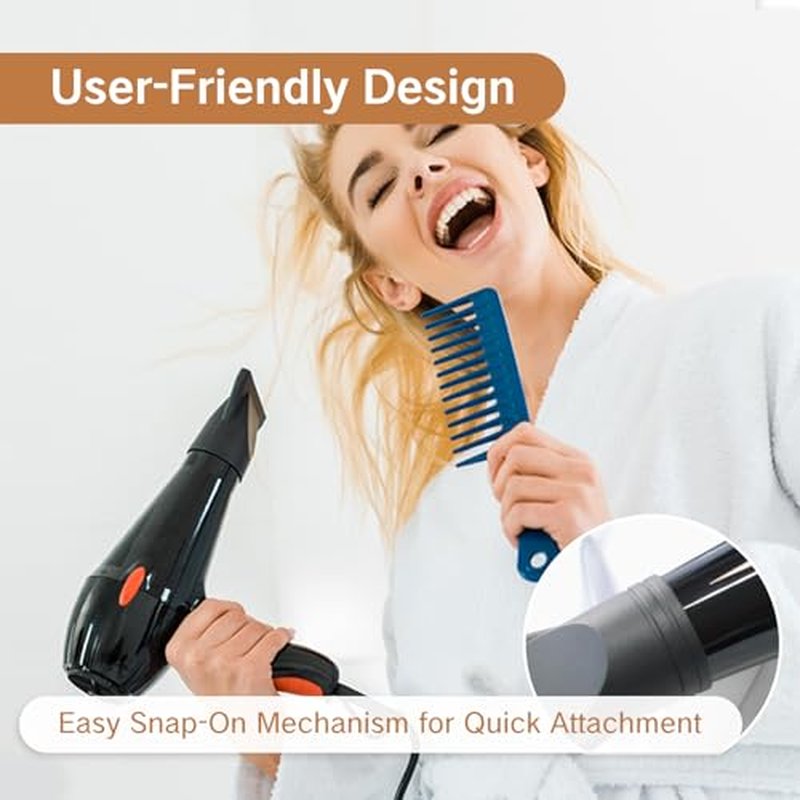 2PCS Hair Dryer Attachment Universal Black Plastic Blower Nozzle Replacement Styling Tool for Home Use or Professional Salon Hairdressing Blow Outer Diameter 4.2cm to 4.6cm