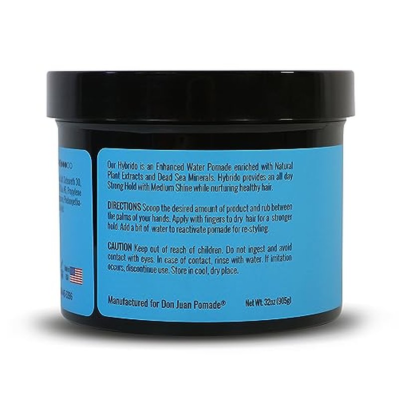 Don Juan Hybrido Pomade | Water Based | Strong Hold | High Shine | Natural Plant Extracts and Ocean Minerals | Summer Sea Breeze Scent, 32 oz.