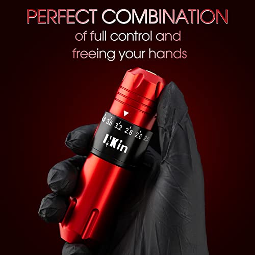 INKin Tattoo Gun Kit Rotary Tattoo Machine Pen Coreless Motor 6 Strokes Length Adjustable 2.5mm-4.0mm Rotary Tattoo Machine Kit Custom Coreless Motor Great for Tattoo&SMP