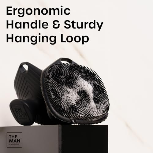 The Man Silicone Face Scrubber for Men, Exfoliating Face Massager, Flex Face Brush for Men, Removes Dead & Dry Skin, Shower Facial Cleansing Brush (Single Face Scrubber)