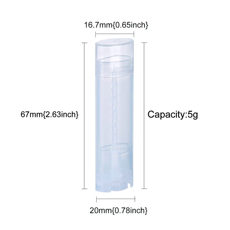 Ewanda store 5ml Oval Lip Balm Tubes,100PCS Plastic Clear Empty Oval Oval Deodorant Containers Lip Gloss Container Holder With Caps