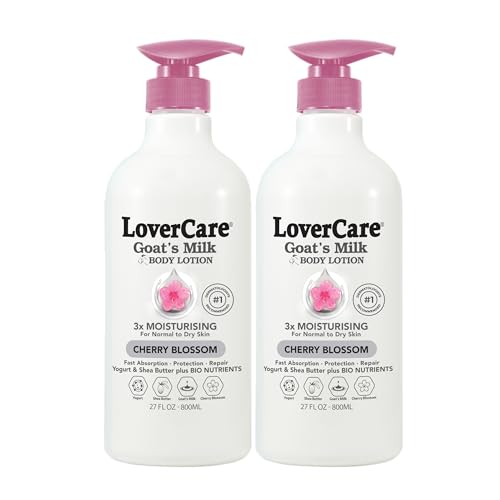 Goat Milk Body Lotion for Dry Skin Cherry Blossom 27.05oz (800ml) - 2-PACK