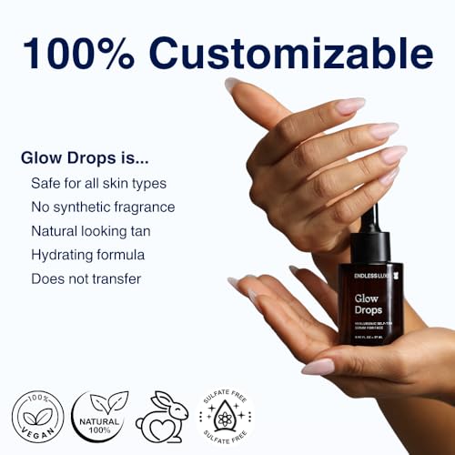 Glow Drops ? Customizable Self Tanning Drops for Face & Body ? Buildable Natural Glow with Hyaluronic Acid, Vitamin C & Plant Extracts ? Vegan, No Smell, Streak-Free ? 27ml