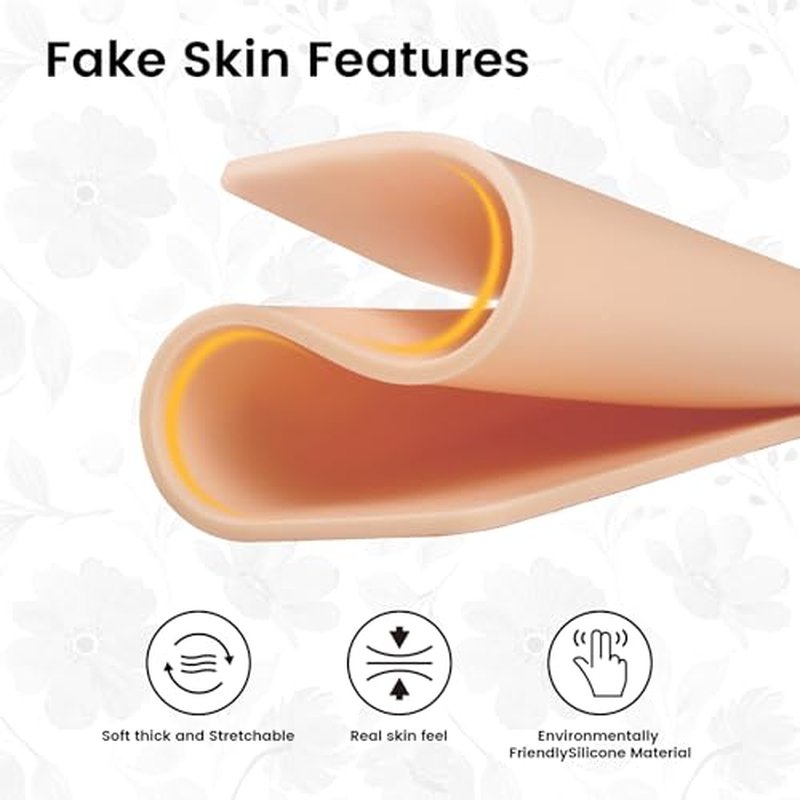 8PCS Tattoo Skin 3MM - 6¡¿8" Realistic Double Sided Fake Skin with 3mm Thickness, Ideal for Beginner and Pro Tattoo Artists - Soft Skin with Realistic Feel, Tattoo Supplies