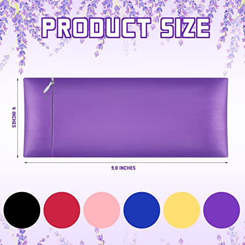 Tudomro 6 Pieces Satin Eye Pillow Case Washable Yoga Eye Pillow Cover Light Weight Removable Cover Yoga Massage Meditation Accessories, 9.8 x 4 Inches, Pillow Not Included